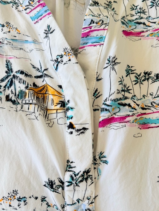 Crown & Ivy Tropical Print Sleeveless Blouse Medium Beach Resort Tank Top - Picture 4 of 8